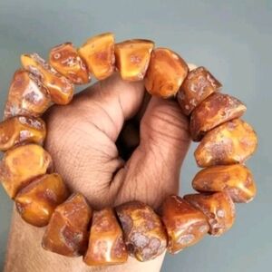 Bohemian Style Baltic Amber Bead Elastic Bracelet - Unisex Fashion